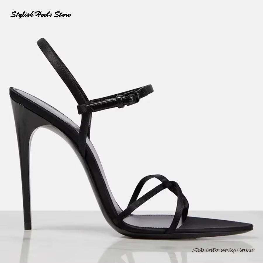 Sandales à Talons Aiguilles et Fins pour Femme, Chaussures Élégantes à Lanière, Bout Ouvert, Idéal p