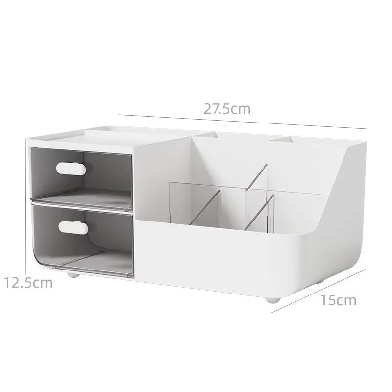 Boîte de rangement de bureau, boîte de rangement de cosmétiques, type tiroir, boîte mignonne, organi