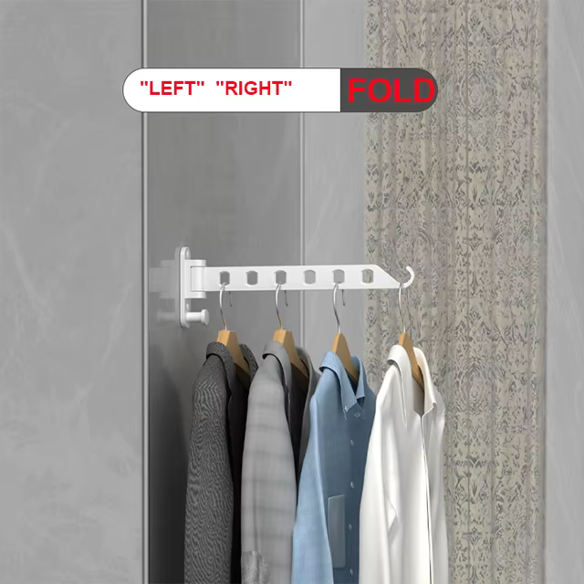 Étendoir à vêtements, rétractable, pliable, solide, mural d'intérieur en aluminium, Simple et pratiq
