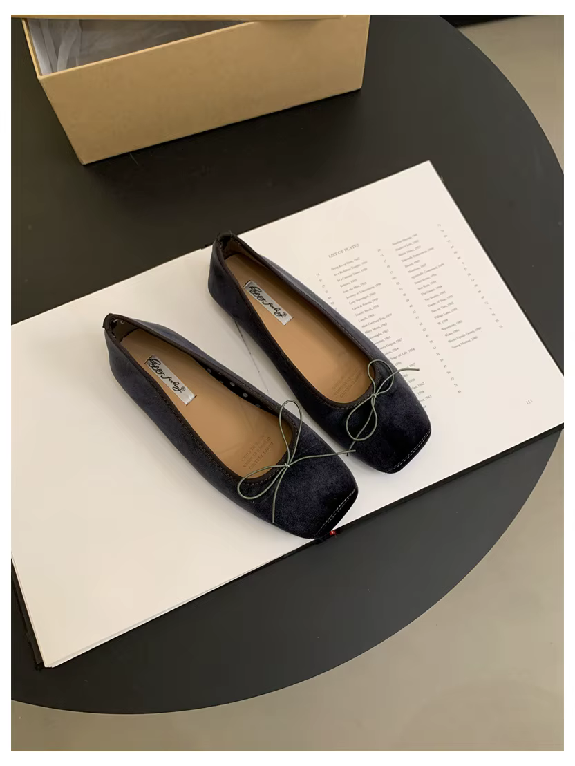 Chaussures Plates en Velours à Enfiler pour Femme, Élégantes, à Nministériels d Papillon, Confortabl