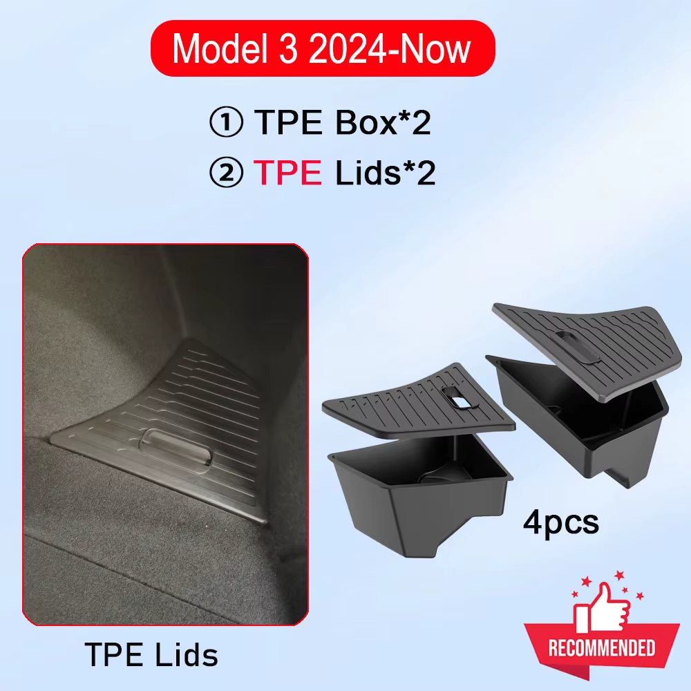 Pour 2025 2026 Tesla modèle 3 bacs de rangement de coffre organisateur de coffre arrière boîte latér