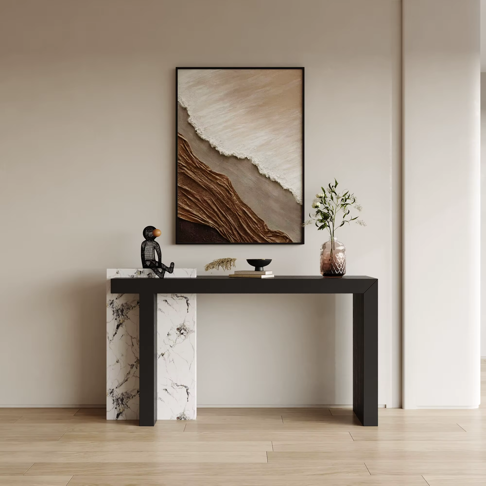 Meuble de rangement vintage français en bois massif pour chambre, armoire de présentation artisanale