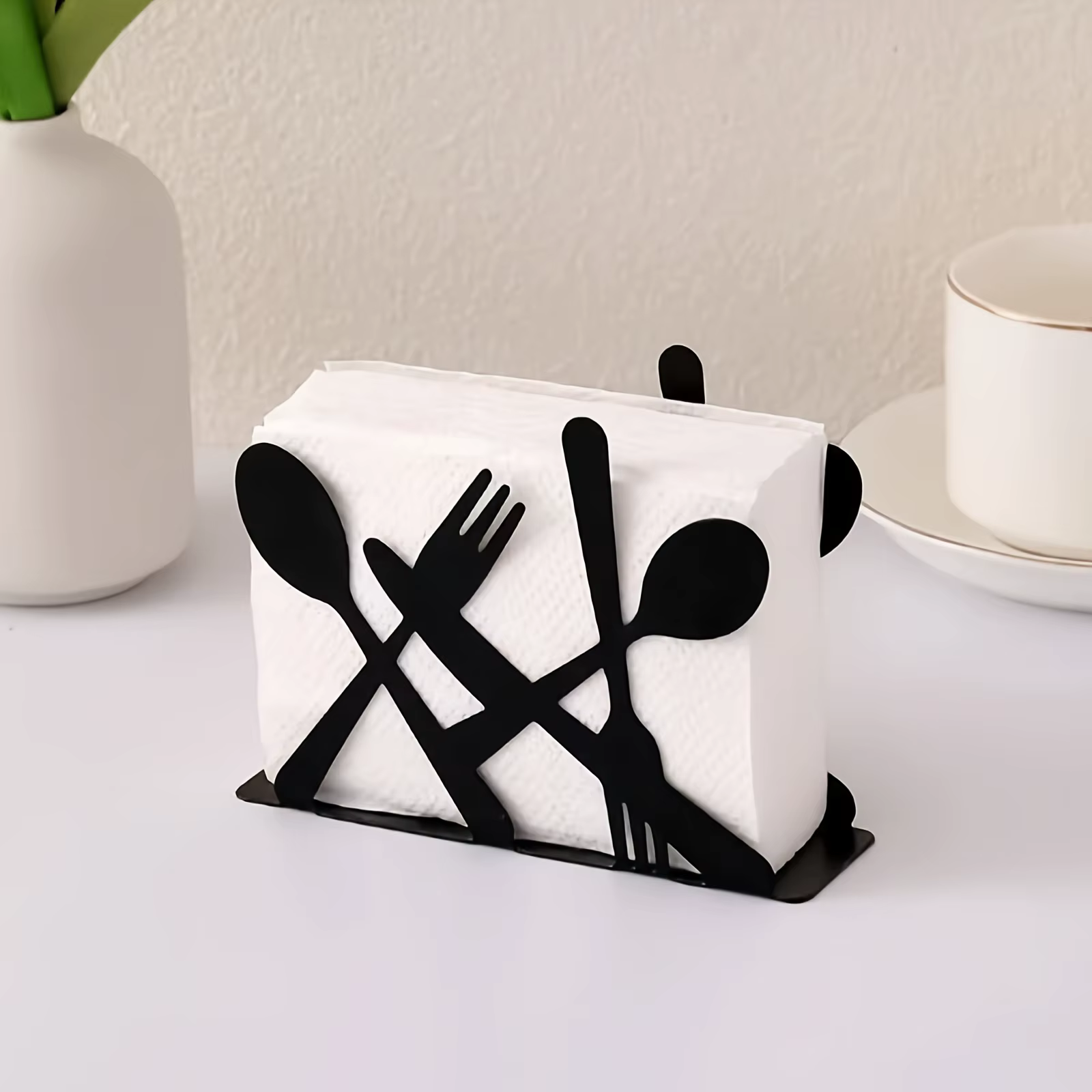 Distributeur de mouchoirs organisateur porte-serviettes pour comptoirs de cuisine, Table à manger et