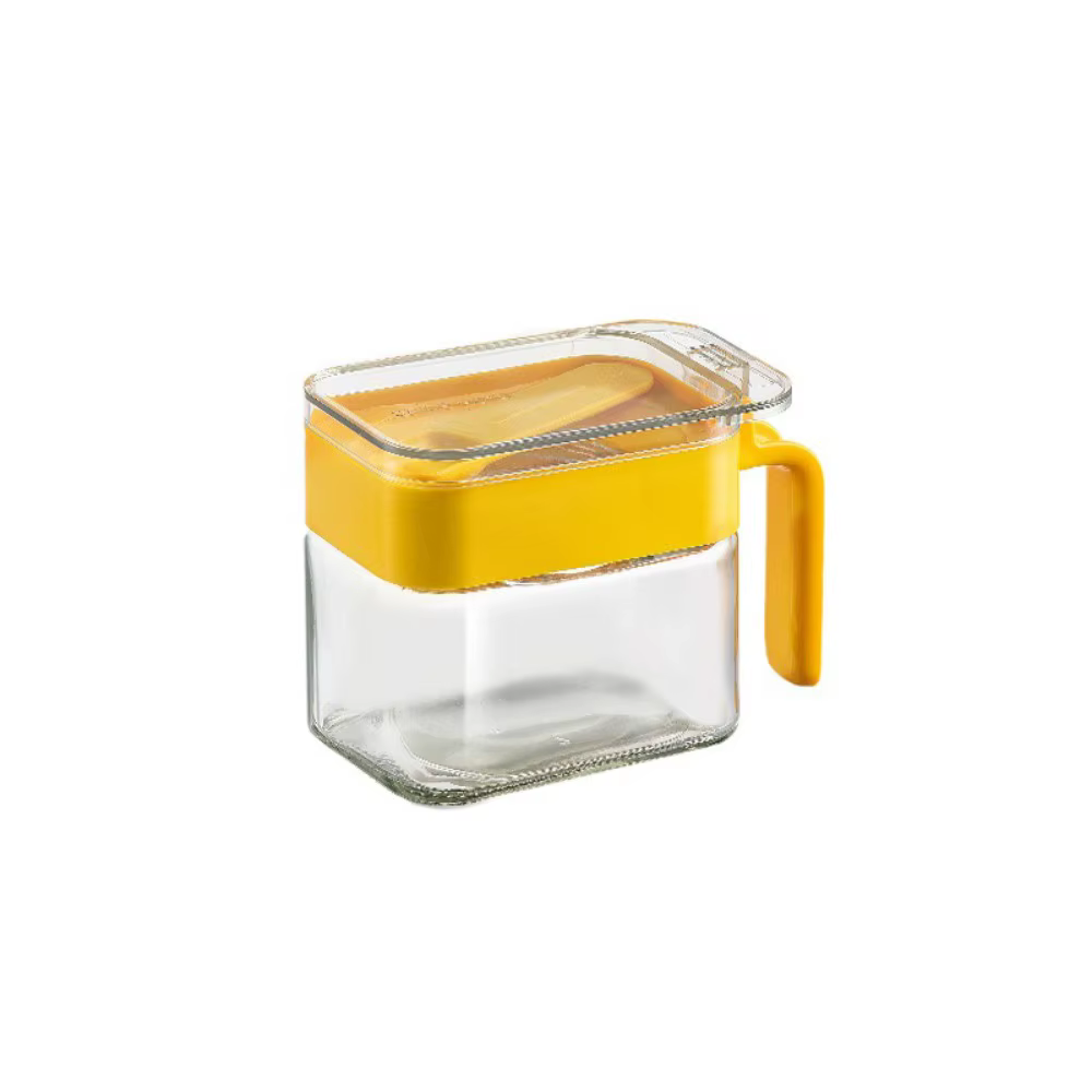 Boîte d'assaisonnement en verre scellé, pot de condiments anti-poussière et résistant à l'humidité, 