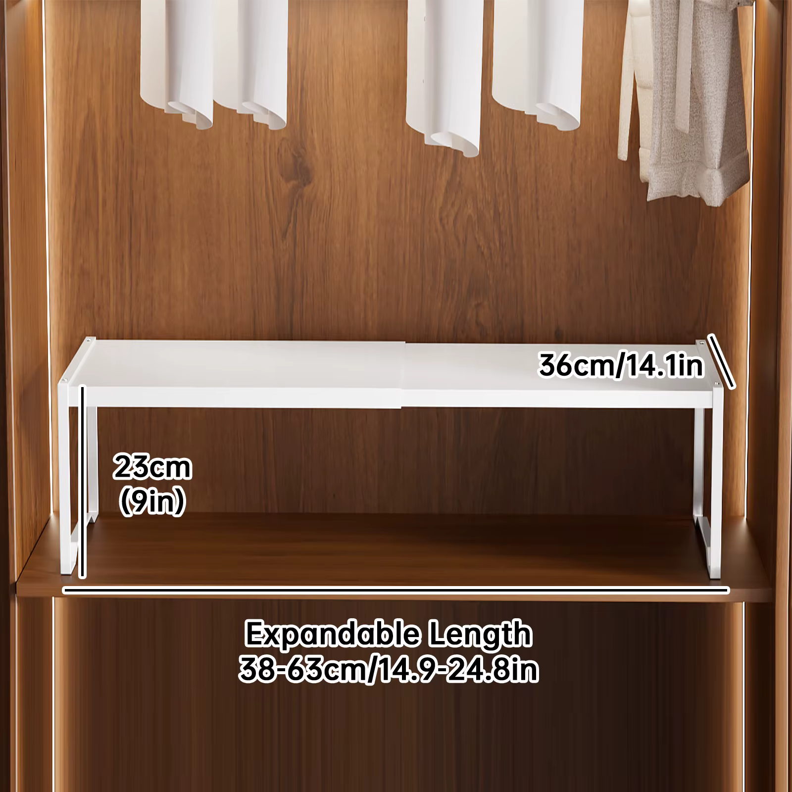 Étagères de rangement extensibles pour placard (1 ou 2 pièces) : Support de rangement en fer forgé a