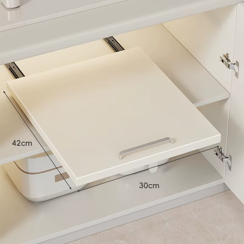 Étagère extractible de cuisine chromée réglable, support pour micro-ondes, plateau d'armoire profond