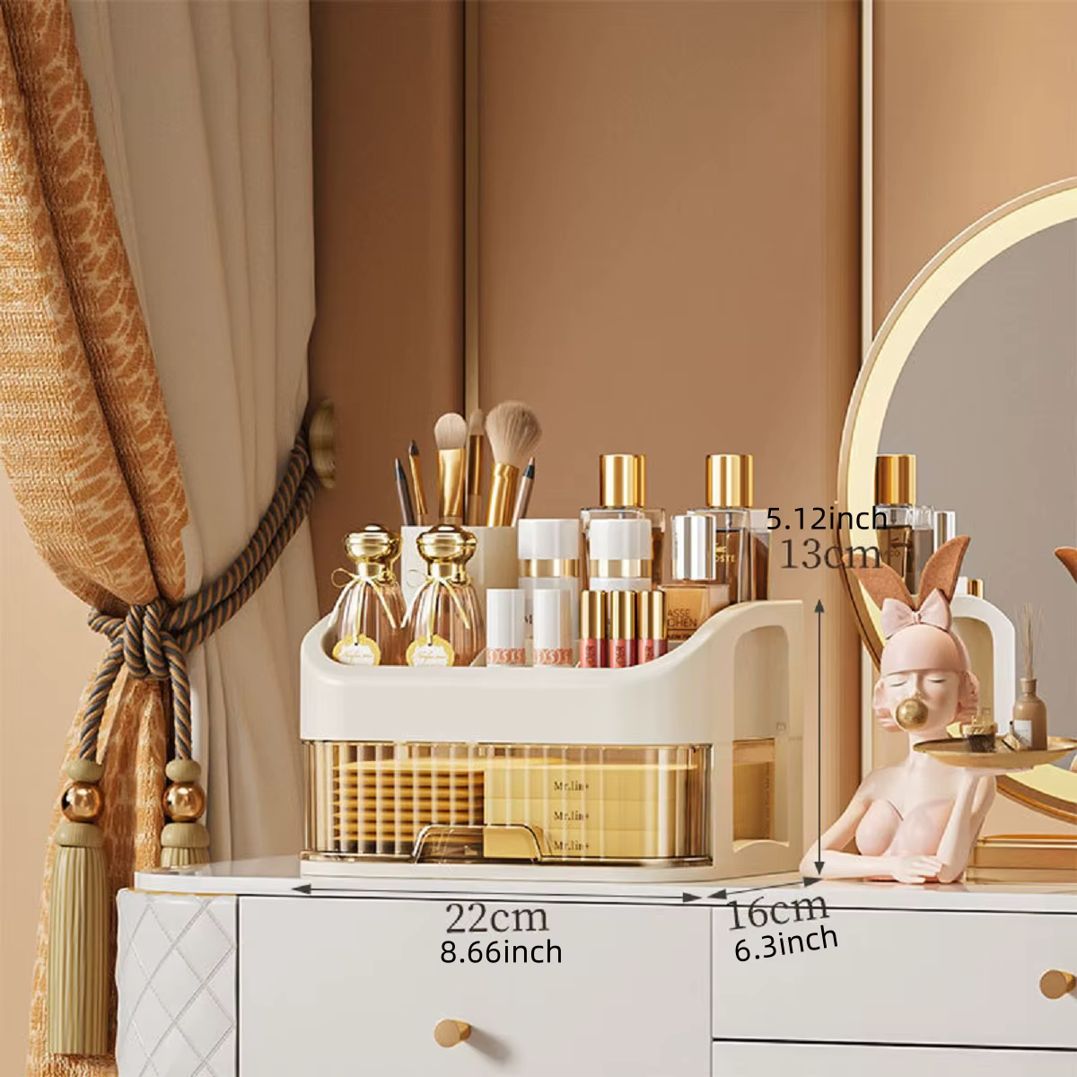 Boîte de rangement de maquillage multicouche 1 pièce, rangement de cosmétiques pour les soins de la 
