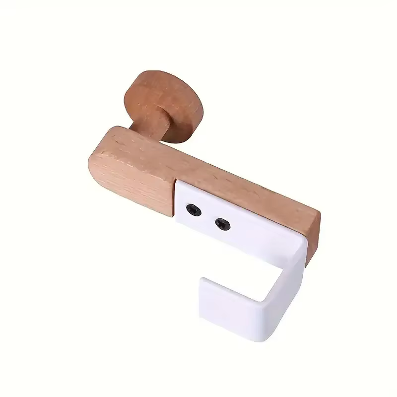 Étagère murale en bois naturel pour porte, 1 pièce/2 pièces, porte-serviettes et manteaux en bois pe