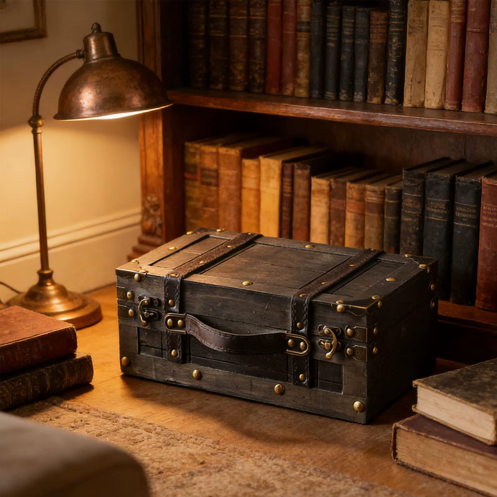 Valise de rangement Vintage, Portable, robuste, rétro, coffre décoratif, boîte de rangement pour voy