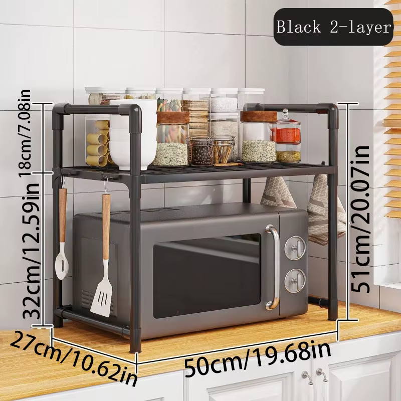 1 support de rangement pour micro-ondes, support de rangement pour ustensiles et couverts de cuisine