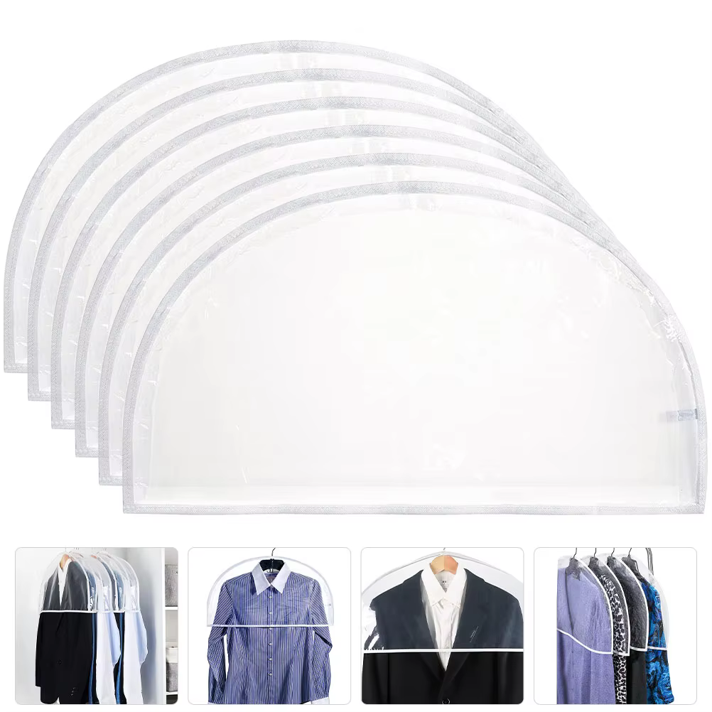 Cintres de voyage en plastique transparent pour vêtements, couverture initiée, sacs à vêtements clai