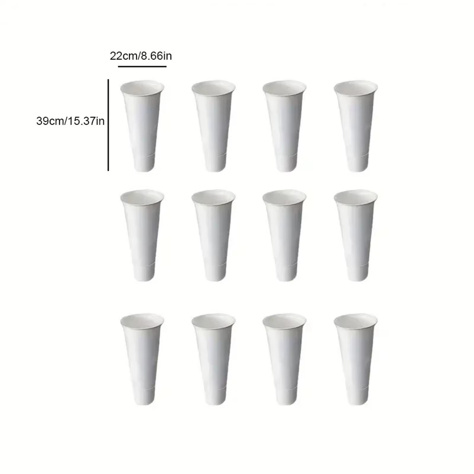 Étagère à fleurs en métal à 3 niveaux avec roulettes ou 12 pots de fleurs coniques, support de prése