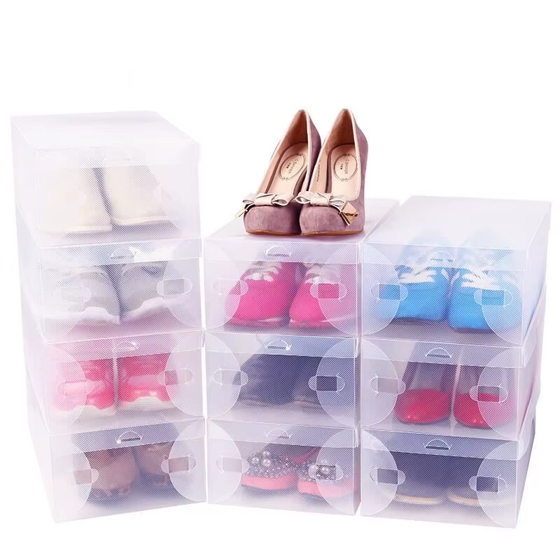 Boîte à chaussures transparente 12 pièces, boîte à chaussures empilable, boîte de rangement en plast