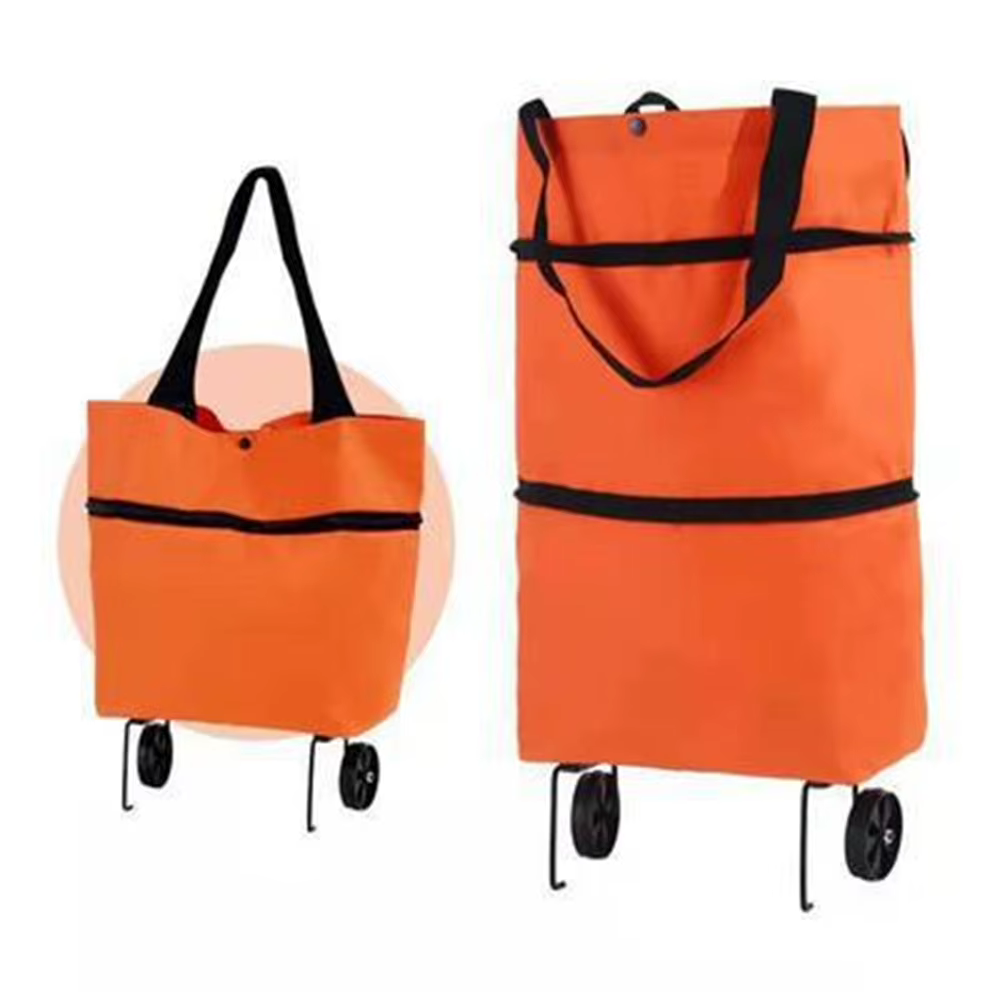 Chariot pliant portable pour le stockage des aliments et des fruits, sacs à provisions à roulettes, 