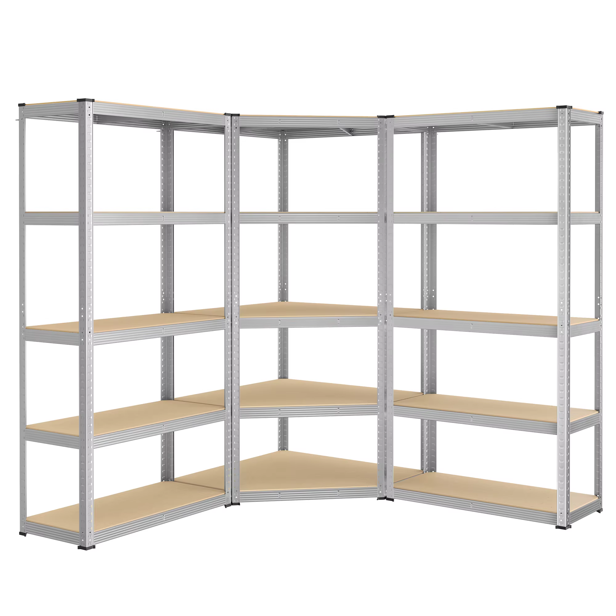 Étagère d'angle en forme de L, unités d'étagères en métal robustes pour salle de rangement de garage