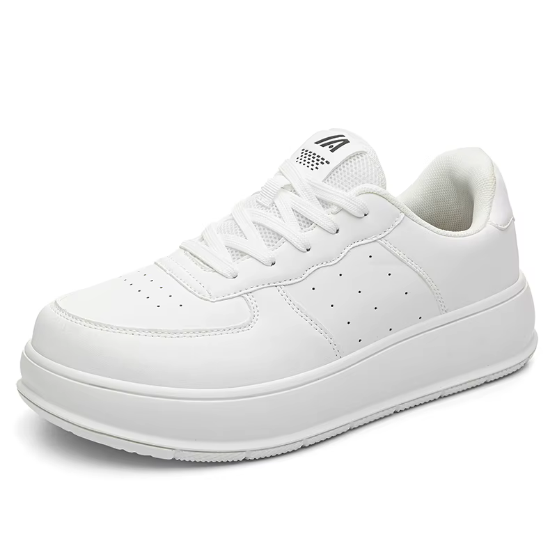 Baskets décontractées minimalistes à bout large pour hommes, chaussures pieds nus en cuir à la mode,