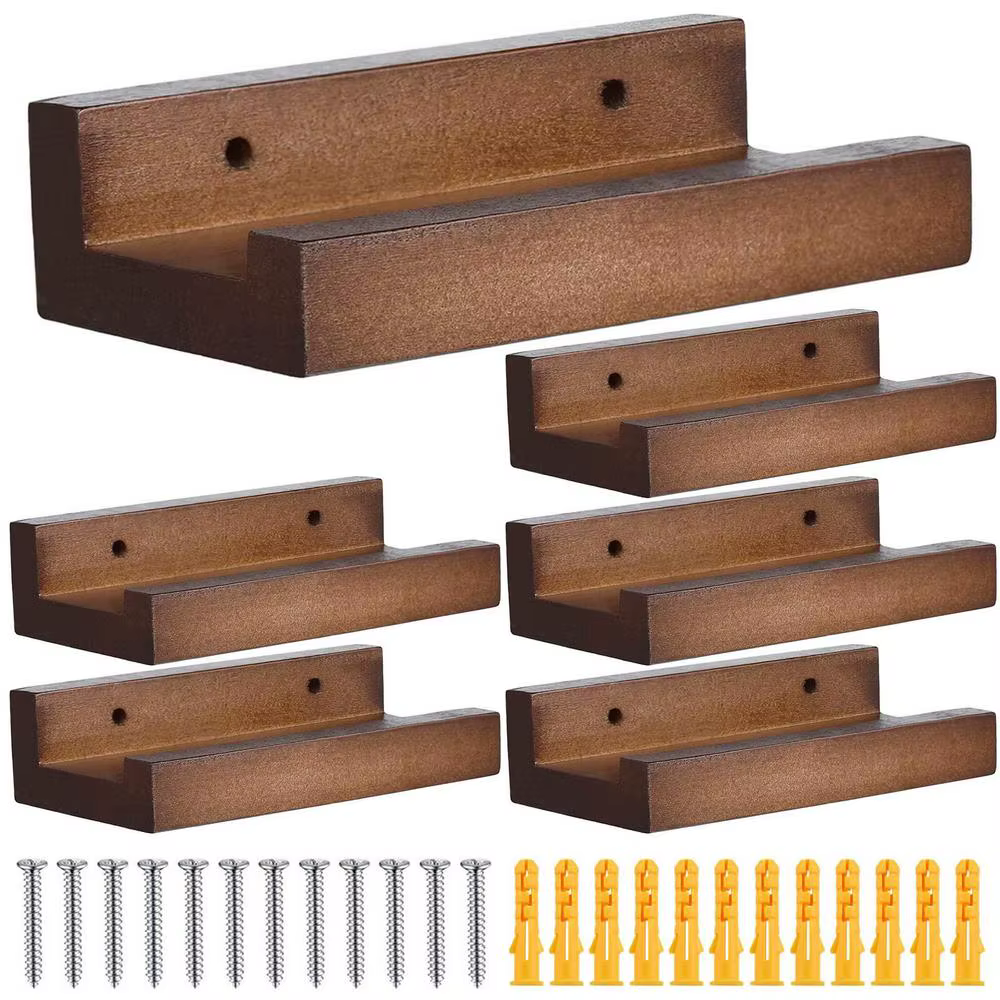 Étagère murale en bois pour disques vinyles, 6 pièces, petit support pour disques, présentoir pour d