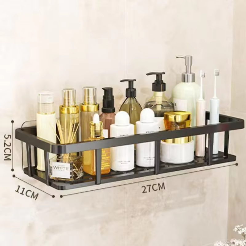 Étagère de salle de bain sans perçage, organisateur de rangement pour cuisine, support à shampoing, 