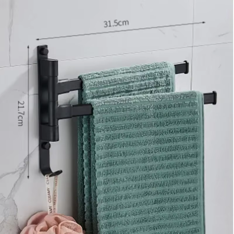 Porte-serviettes rotatif en aluminium, 2/3/4/5 bars, étagère de cuisine, suspension murale en papier