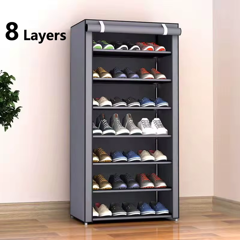 Organisateur de chaussures à 8 niveaux peu encombrant - Rangement de chaussures en tissu non tissé a