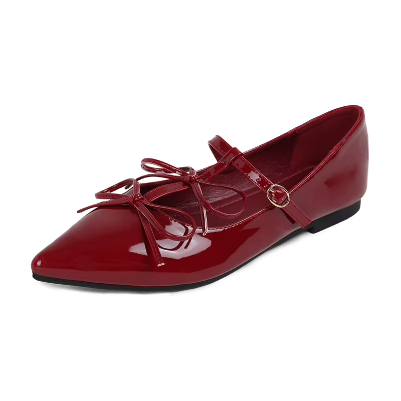 Chaussures à bout pointu pour femmes, chaussures en cuir verni Mary Jane, talon carré bas, peu profo