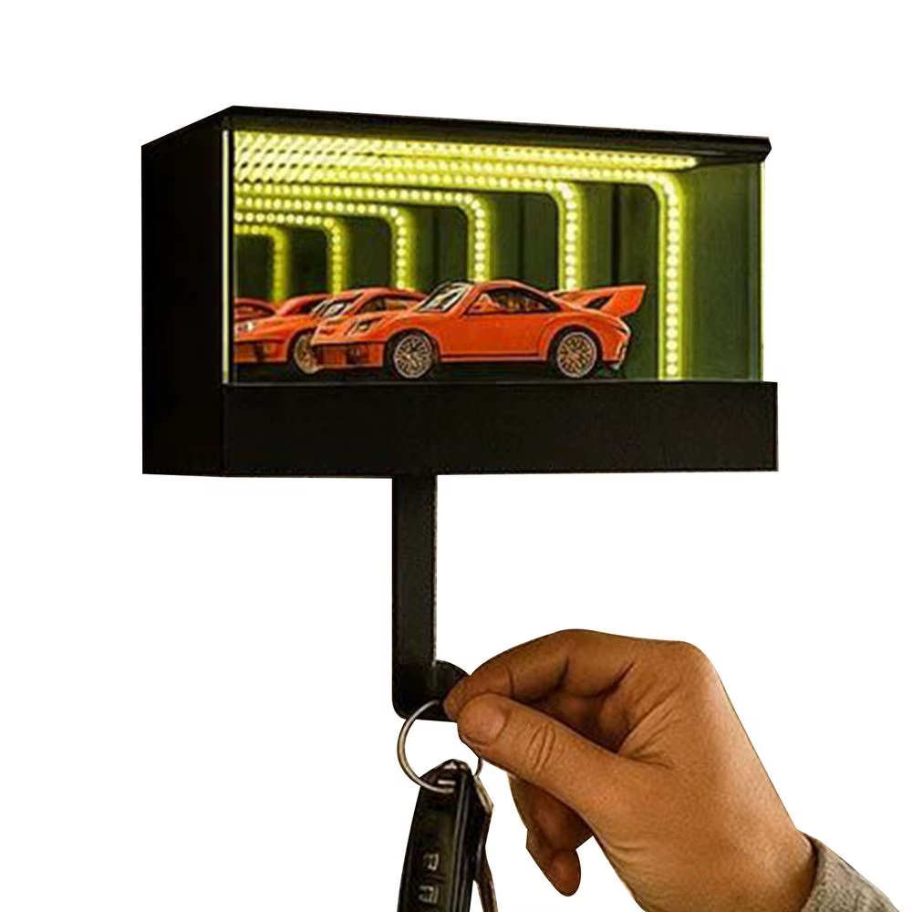 Support mural pour clés de voiture avec lumière LED, porte-clés, support pour clés de voiture pour l