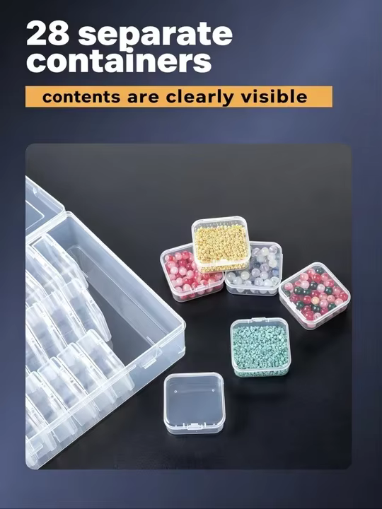 Boîte de rangement pour petits objets, 28/45 compartiments, compartiments séparés durables, organisa