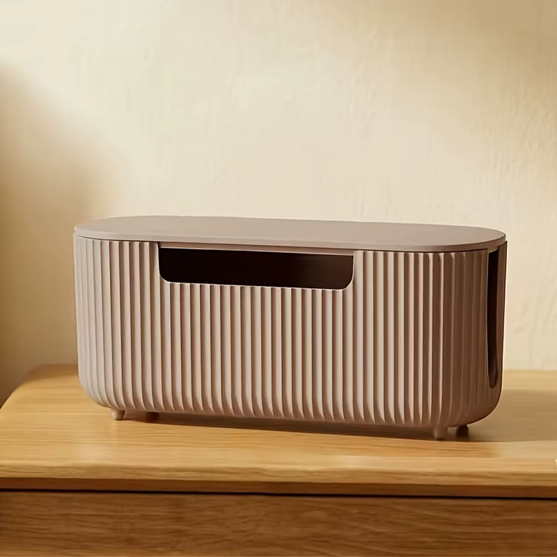 Boîte de gestion de câbles multiprises avec couvercle, organisateur de cordons en ABS pour bureau, m