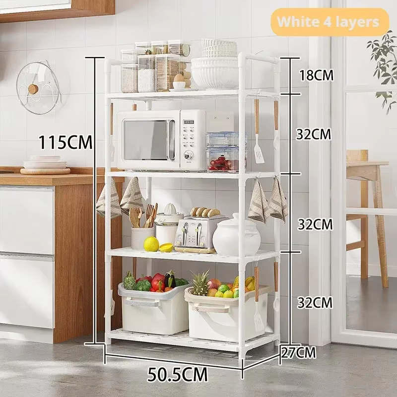 1 ensemble d'étagères de cuisine multi-niveaux du sol au plafond, étagère de rangement multifonction