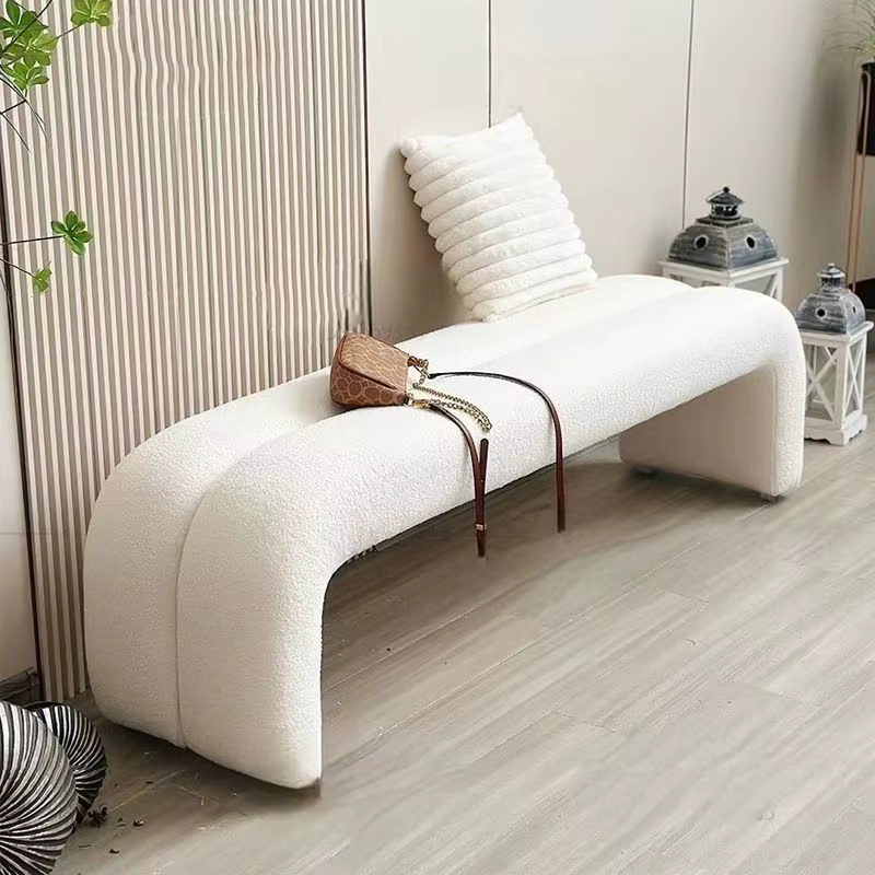 Banc long de luxe léger pour entrée, repose-pieds, banc de bout de lit simple pour chambre, tabouret