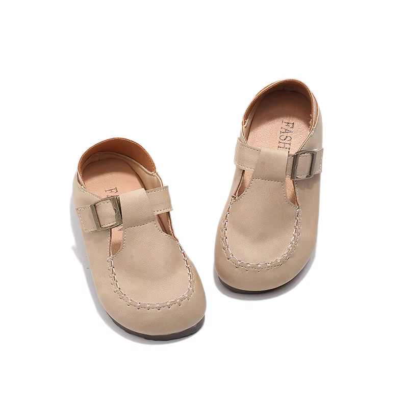 Chaussures Plates en Cuir à Semelle Souple pour Petite Fille, Souliers Décontractés à la Mode, avec 