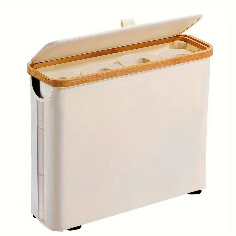 Panier de rangement pour papier toilette  avec fenêtre transparente et couvercle  Papier  Jouets  Bl