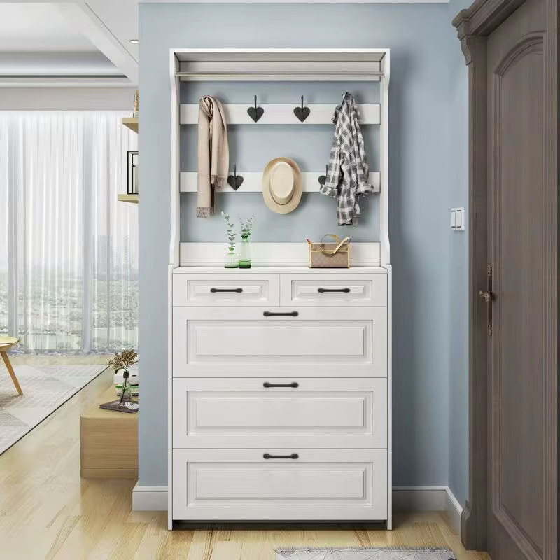 Armoire à chaussures au Design moderne, étagère à chaussures en bois blanc avec tiroir de rangement 