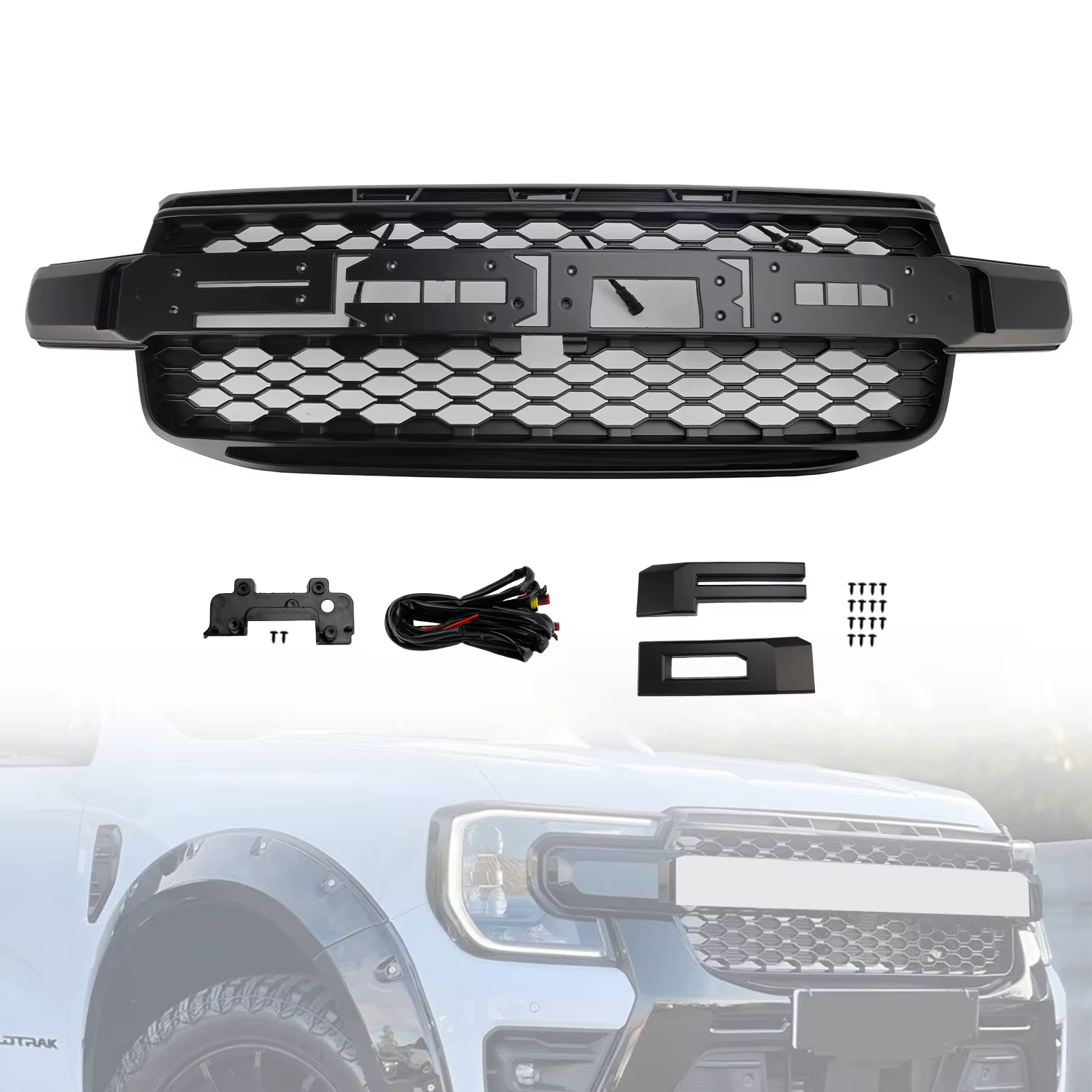 Calandre de pare-chocs avant, pour Ford Ranger Everest Next Gen Wildtrak 2023 – 2024
