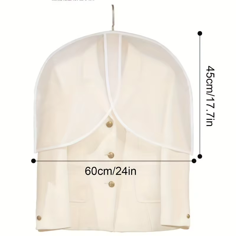 Housse de protection transparente imperméable pour vêtements, sac de rangement pour costumes et mant