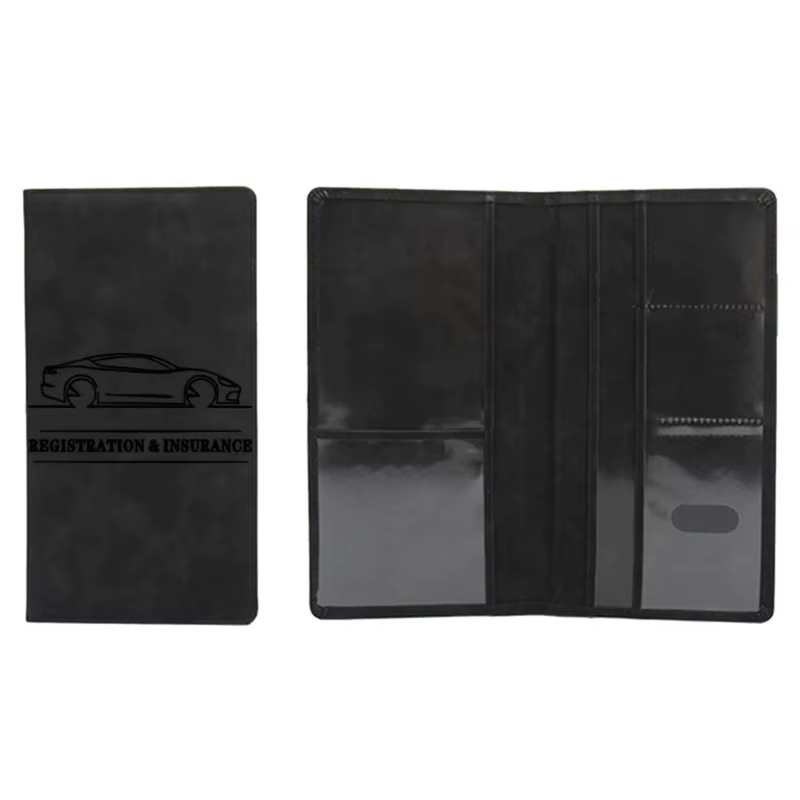 Porte-assurance d'enregistrement de voiture en cuir pour hommes, couverture de permis de conduire, D