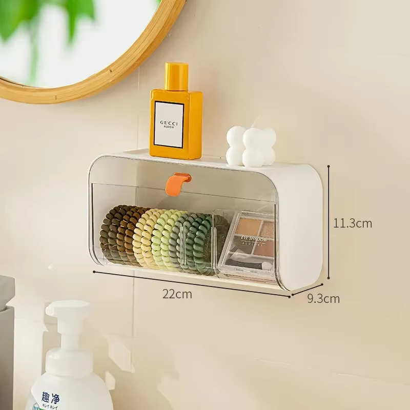 Boîte de rangement murale pour toilettes, boîtes de rangement pour tampons de coton, anti-poussière,