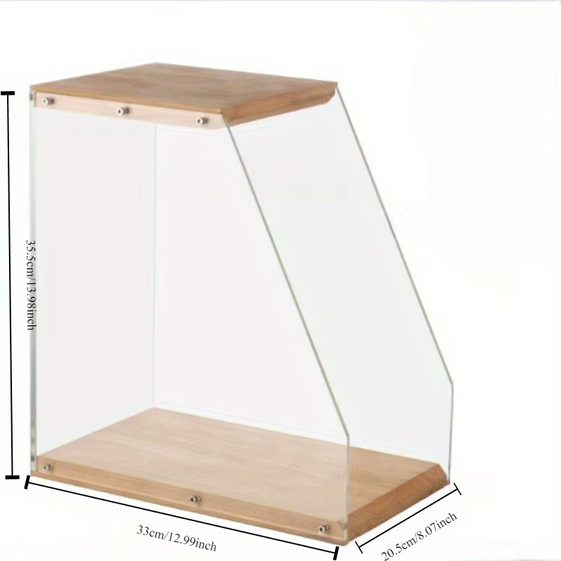 Support pour disques vinyles en bois et acrylique - Étagère de rangement de bureau pour disques viny