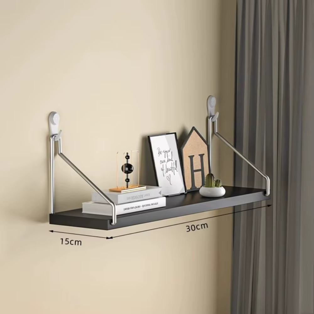 Étagère murale en bois, organisateurs muraux suspendus, étagère de rangement, Design sans poinçon, b