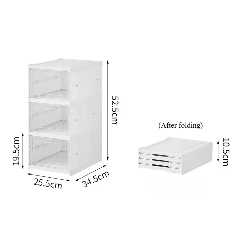 Organisateur de chaussures empilable-armoire de rangement anti-poussière avec portes-bottes en plast