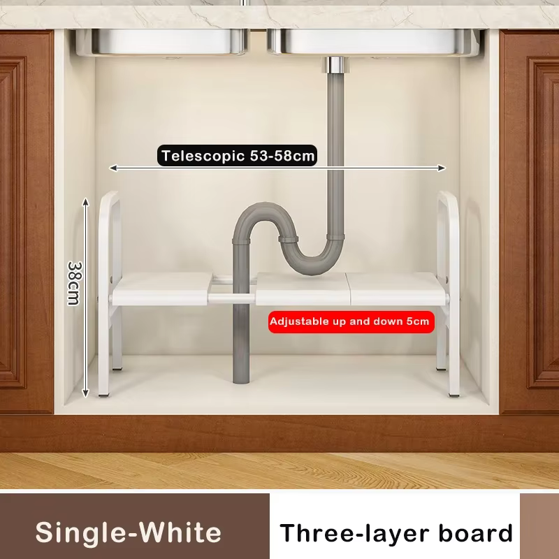 Pour étagère, support Flexible à couches, organisateur d'armoire, support télescopique pour articles