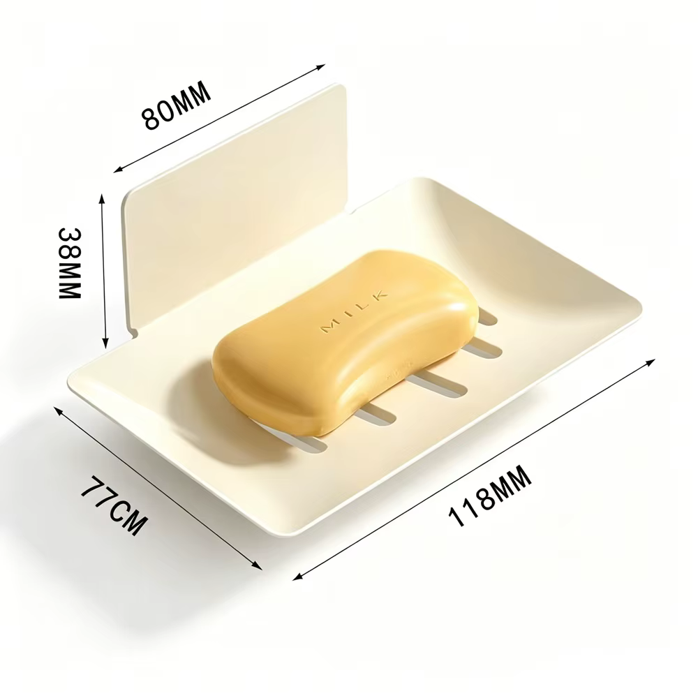 Boîte à savon pour salle de bain, porte-savon mural sans perçage, égouttoir, rangement mural pour la