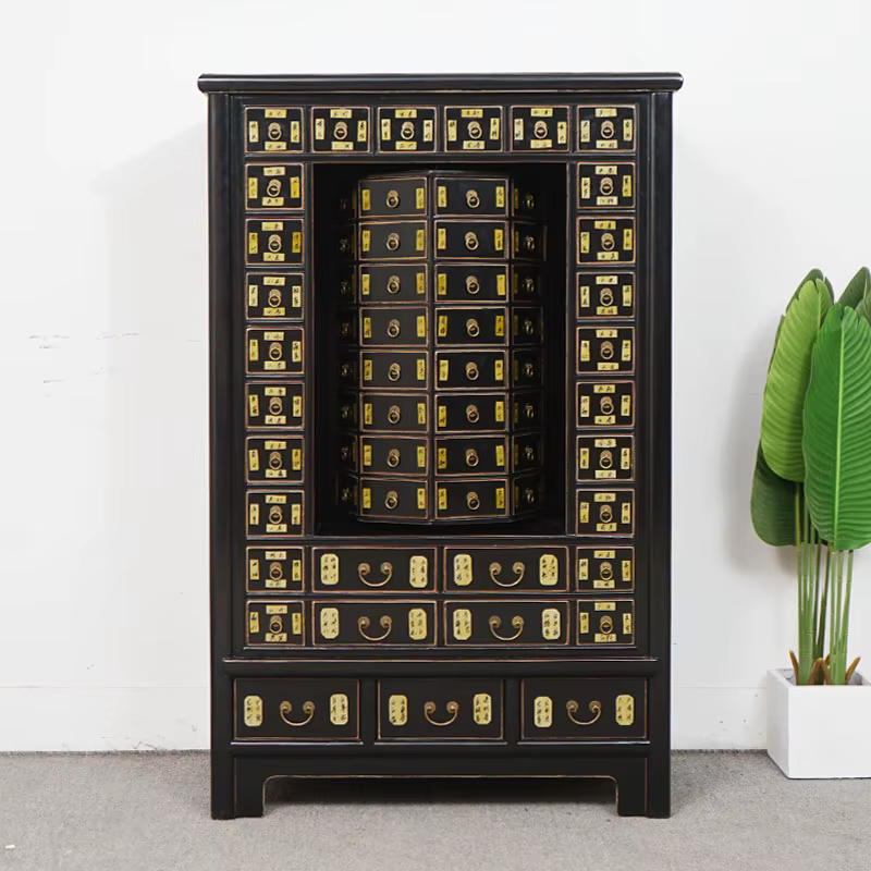 Armoire chinoise en bois massif, armoire à plusieurs tiroirs, armoire de rangement, armoire de range