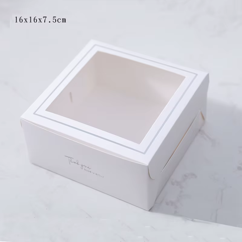 Boîte d'emballage en carton avec fenêtre pour gâteaux, emballage décoratif pour strass, bonbons et m