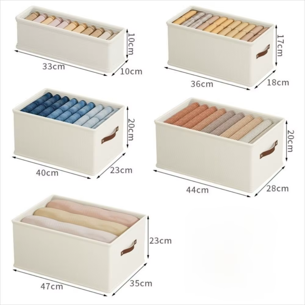 Boîte de rangement en tissu Oxford grande capacité, organiseur de tiroir épaissi, style tiroir, orga