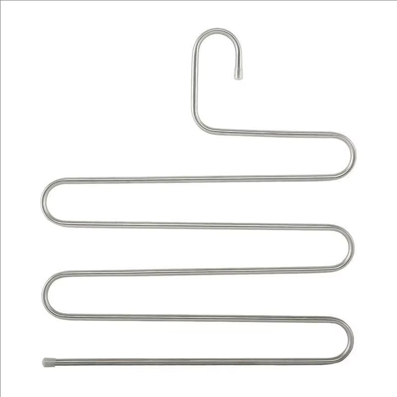 1/2pcs Porte-pantalons en acier inoxydable multi-niveaux antidérapant en forme de S pour rangement d