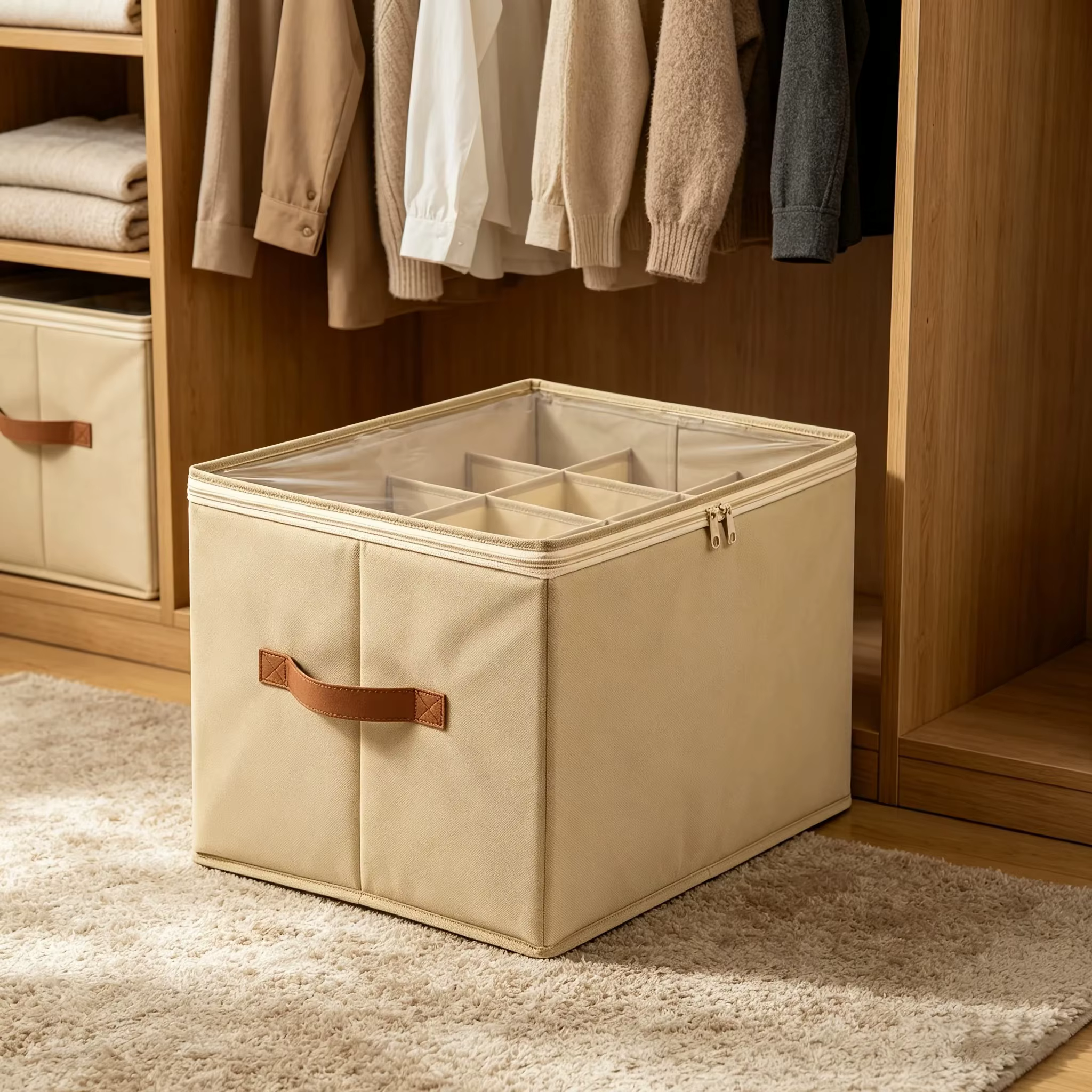 Organisateur de chaussures pliable à 12 compartiments avec fenêtre transparente, boîte de rangement 