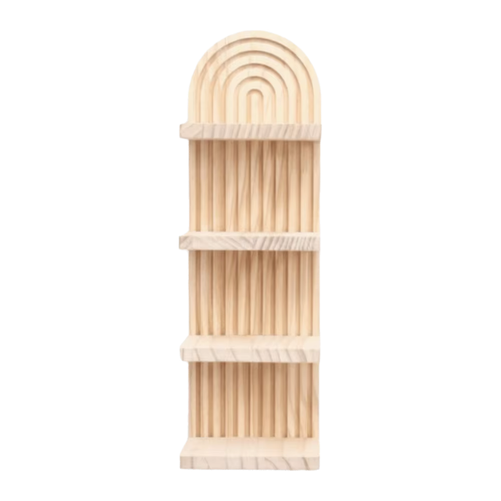 Étagères murales en bois à 4 niveaux, design minimaliste, étagère flottante géométrique en forme d'a