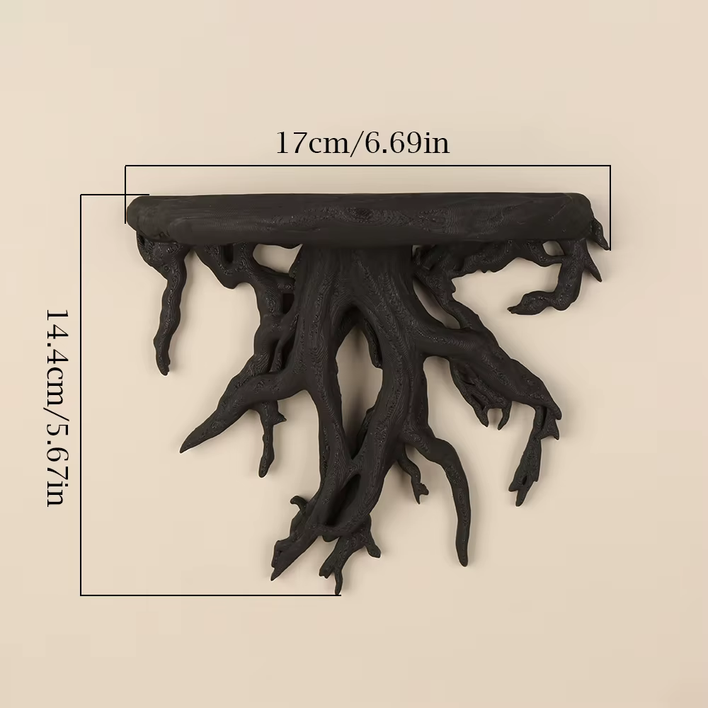 Étagère murale en forme de racine d'arbre de style gothique pour rangement et décoration murale de m