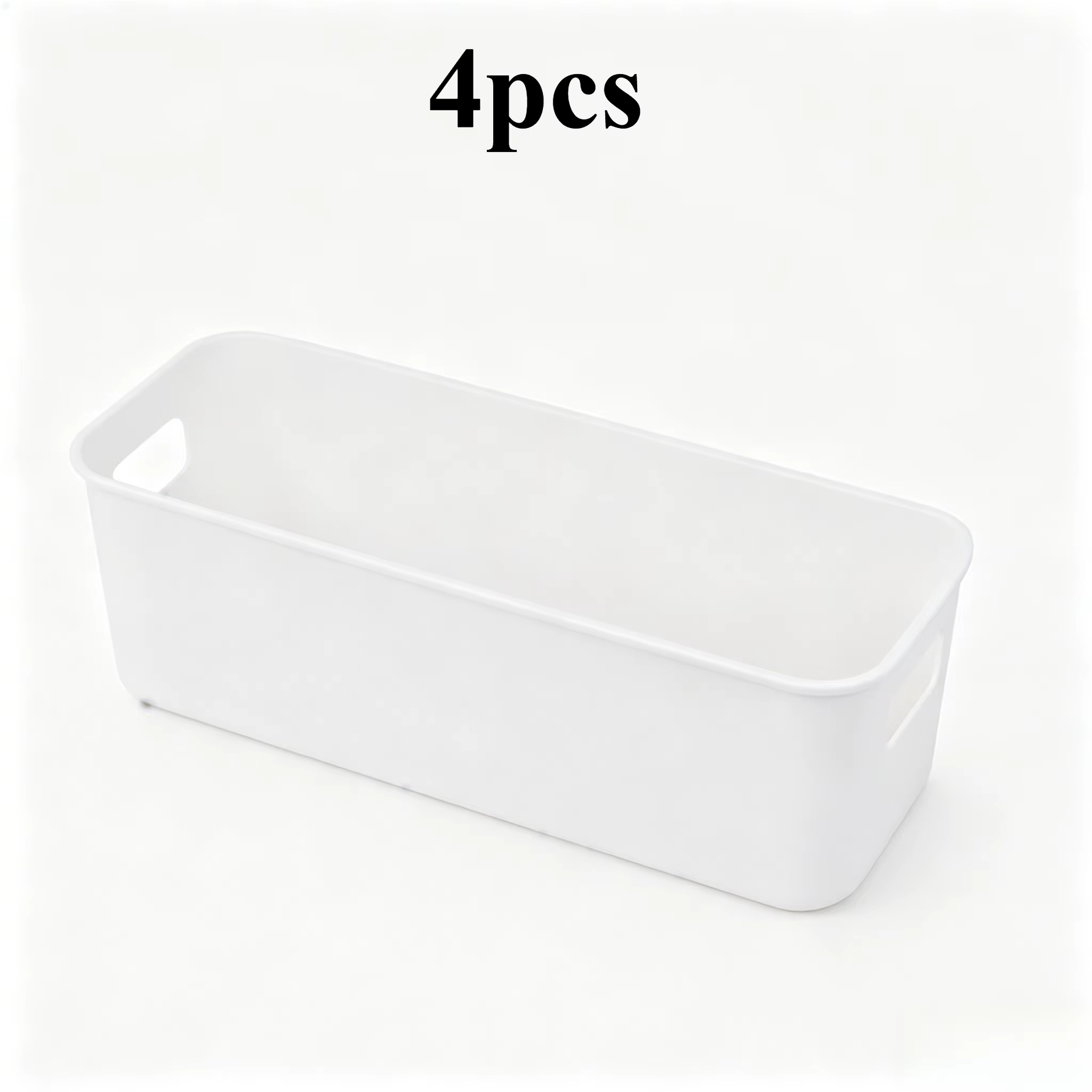 Bacs de rangement blancs empilables pour l'organisation, boîtes de rangement avec poignée pour étagè